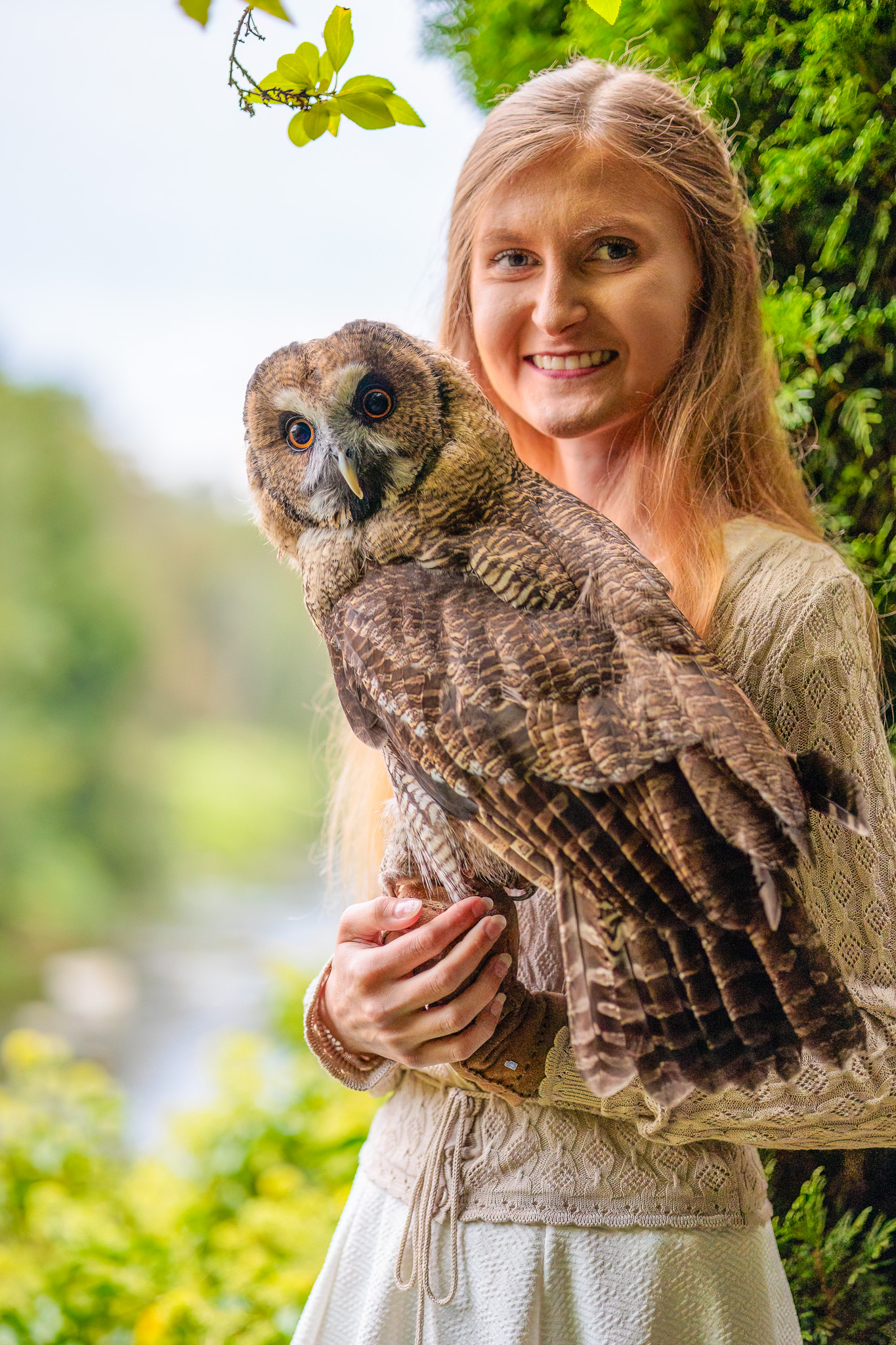 Portraitaufnahme mit Eule.